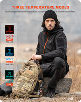 Men's Soft Shell Heated Jacket With 12V Battery Pack - Blaze Orange Zipper