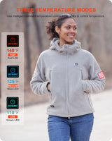 Women's Polar Fleece Heated Jacket With 12V Battery Pack