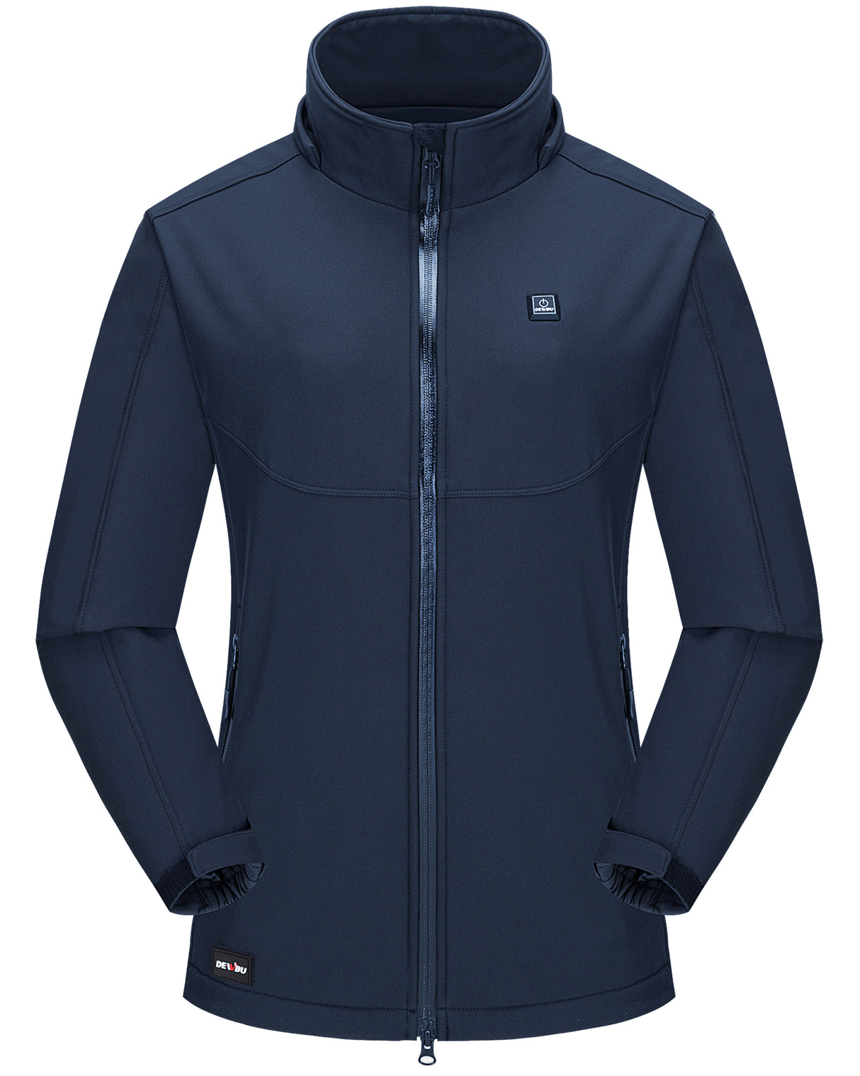 Women's Heated Jacket Detachable Hood With 12V Battery Pack - Dark Blue