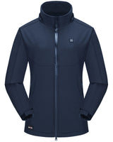 Women's Heated Jacket Detachable Hood With 12V Battery Pack - Dark Blue