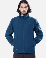 [New Color] Men's Heated Jacket Detachable Hood With 12V Battery Pack - Bright Blue