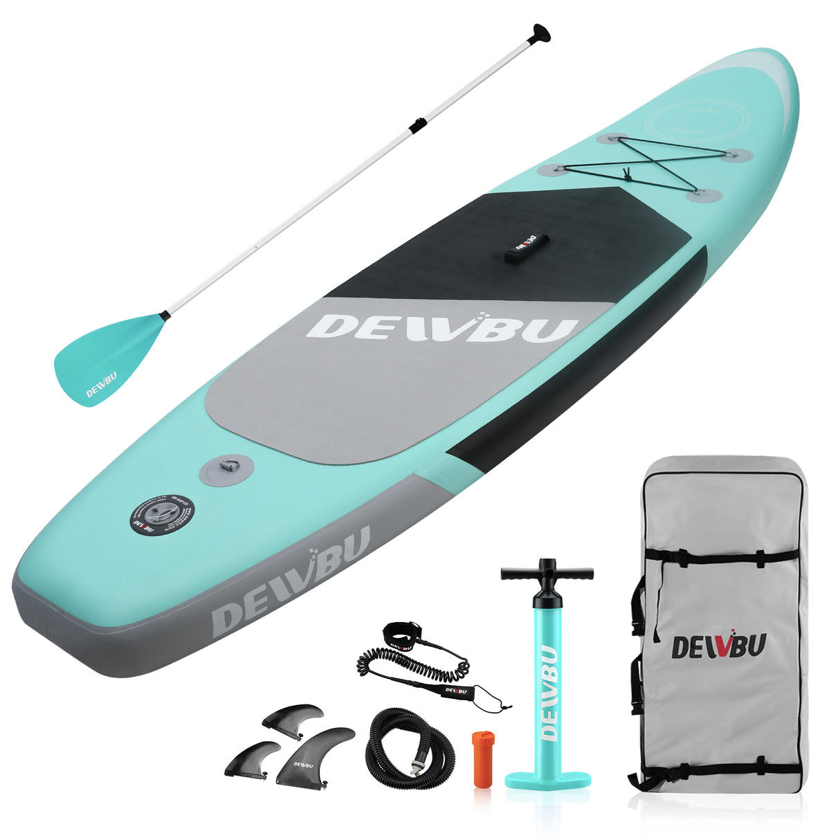 DEWBU Inflatable Stand Up Paddle Board with Paddle Surfboards-Green