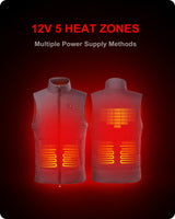 Men's Heated Vest With 12V Battery Pack - Grey