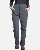 Women's Soft Shell Heated Pants with 12V Battery Pack Fleece Lined - Grey