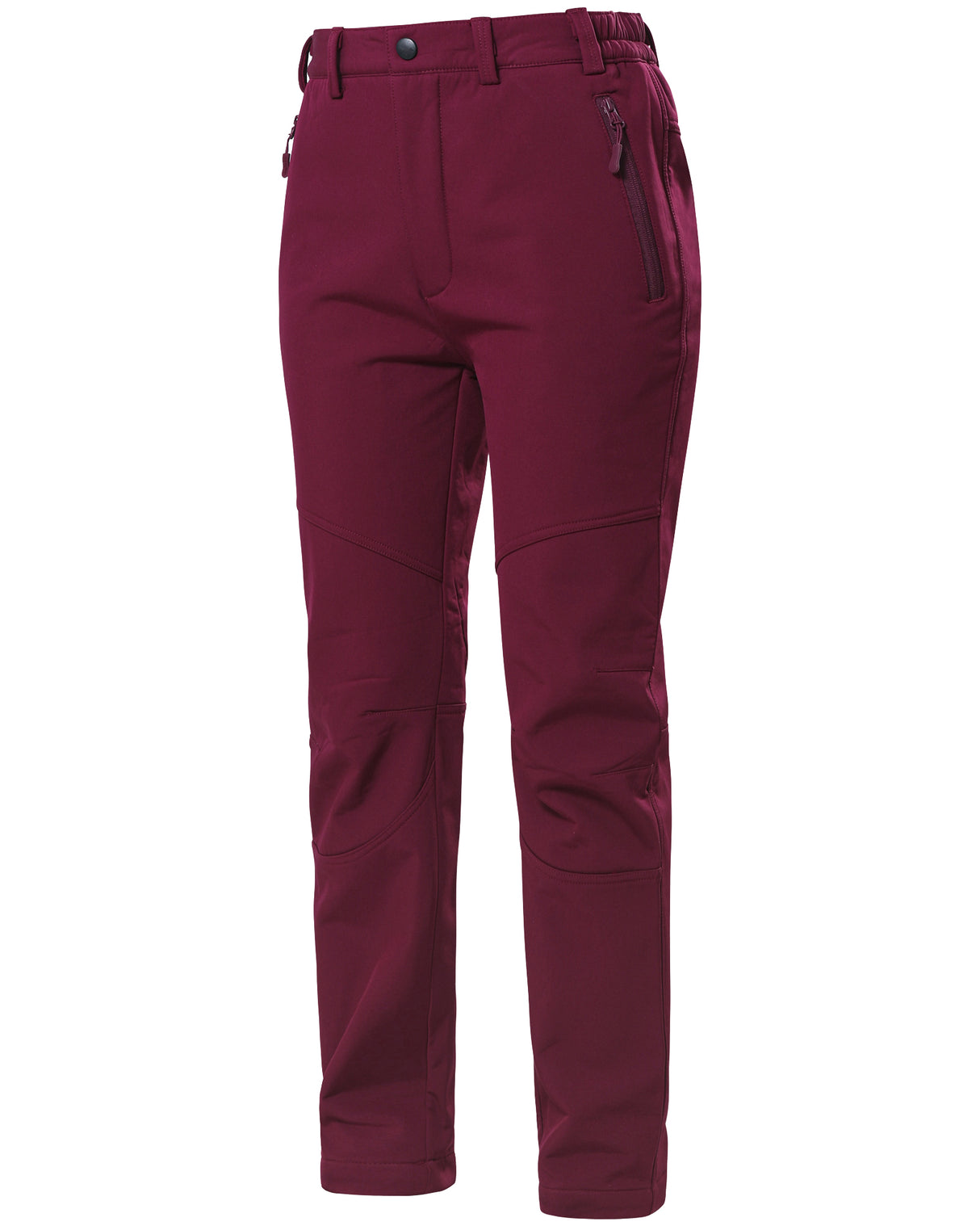 Women's Soft Shell  Heated Pants with 12V Battery Pack Fleece Lined - Red