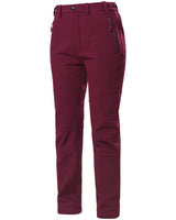 Women's Soft Shell  Heated Pants with 12V Battery Pack Fleece Lined - Red