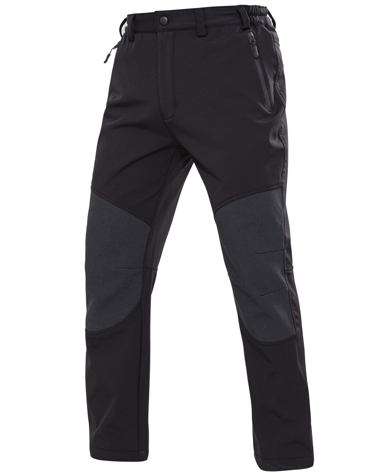 Men's Soft Shell  Heated Pants with 12V Battery Pack Fleece Lined - Black