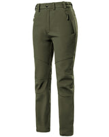 Women's Soft Shell  Heated Pants with 12V Battery Pack Fleece Lined -Olive Green