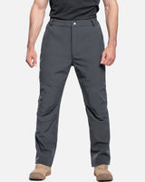 Men's Soft Shell  Heated Pants with 12V Battery Pack Fleece Lined - Pure Grey