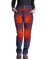 Women's Soft Shell  Heated Pants with 12V Battery Pack Fleece Lined -Dark Blue