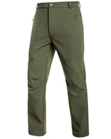 Men's Soft Shell  Heated Pants with 12V Battery Pack Fleece Lined - Olive Green