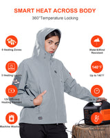 Women's Soft Shell Heated Jacket With 12V Battery Pack