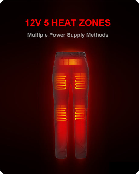 Women's Soft Shell  Heated Pants with 12V Battery Pack Fleece Lined