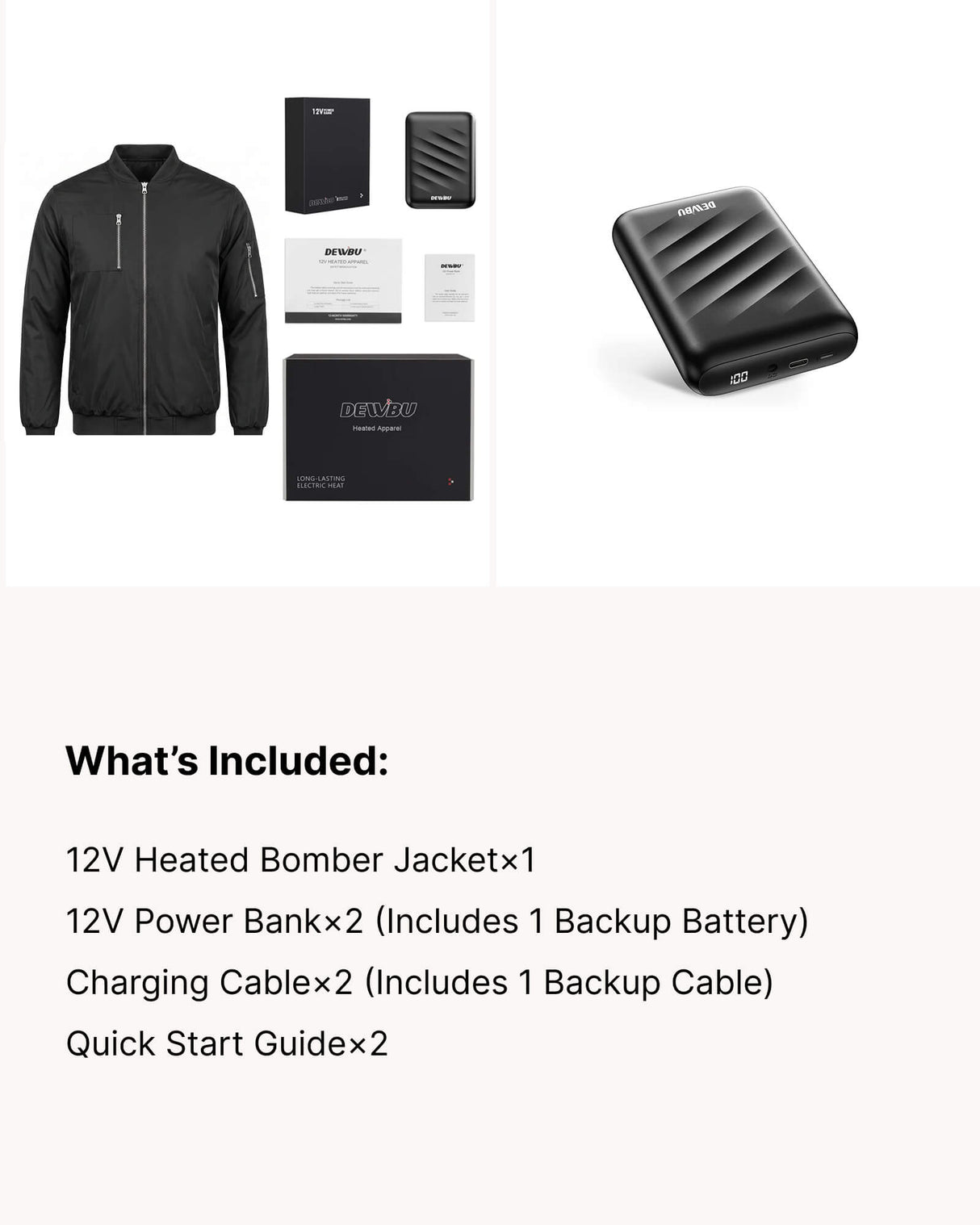 12V Men's Everyday-Comfort Heated Bomber Jacket & Extra Battery Bundle