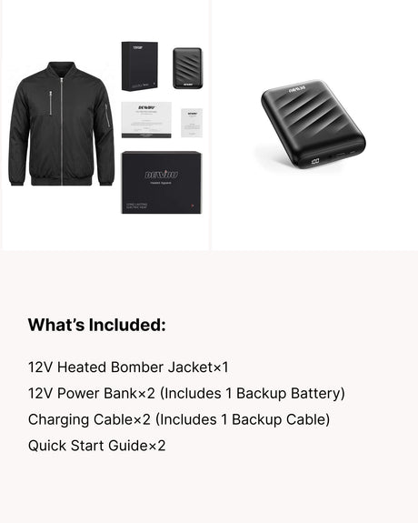 12V Men's Everyday-Comfort Heated Bomber Jacket & Extra Battery Bundle