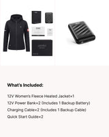 12V Women's Everyday-Comfort Fleece Heated Jacket & Extra Battery Bundle