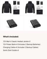 12V Softshell Heated Jacket & Extra Battery Gift Bundle for Men