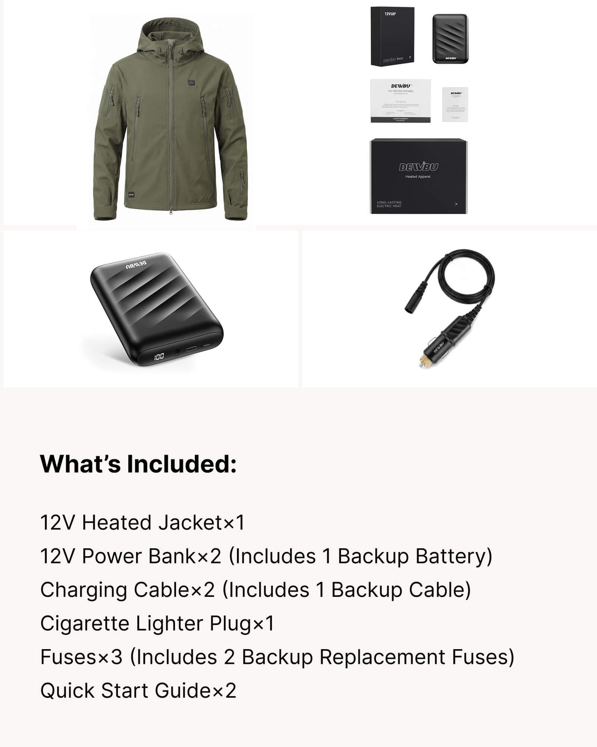12V Hunting/Outdoor Softshell Heated Jacket & Accessory Bundle in Olive Green