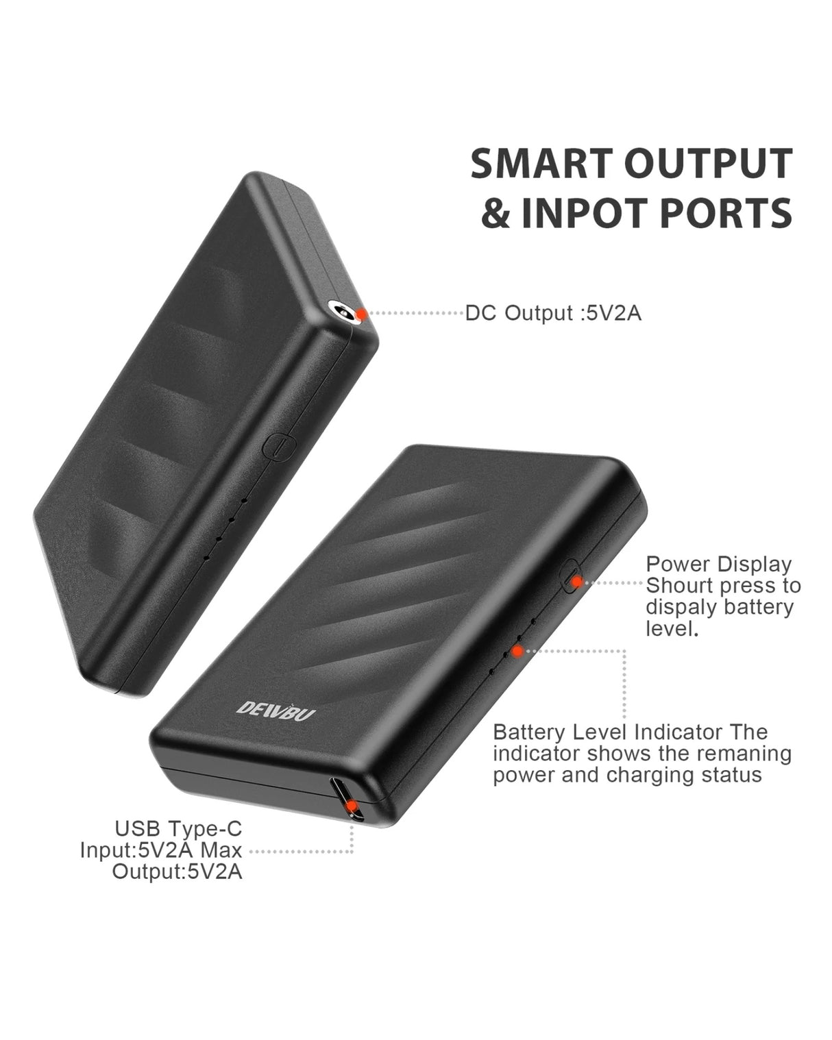 DEWBU® 5V Power Bank Charger For Heated Gloves  Batteries