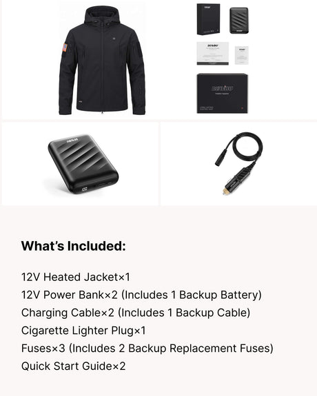 12V Men's Worksite Softshell Heated Jacket & Accessory Bundle