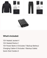 12V Men's Worksite Full-Body Softshell Heated Suit  & Extra Battery Bundle