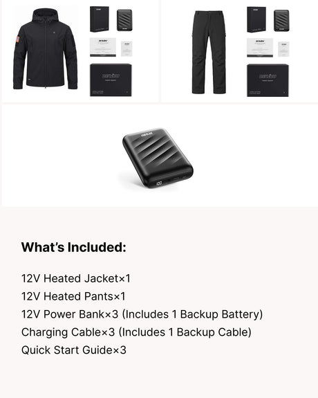 12V Men's Worksite Full-Body Softshell Heated Suit  & Extra Battery Bundle