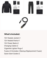 12V Men's Worksite Full-Body Softshell Heated Suit  & Cigarette Lighter Cable Bundle