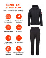 12V Women's Worksite Full-Body Softshell Heated Suit  & Extra Battery Bundle