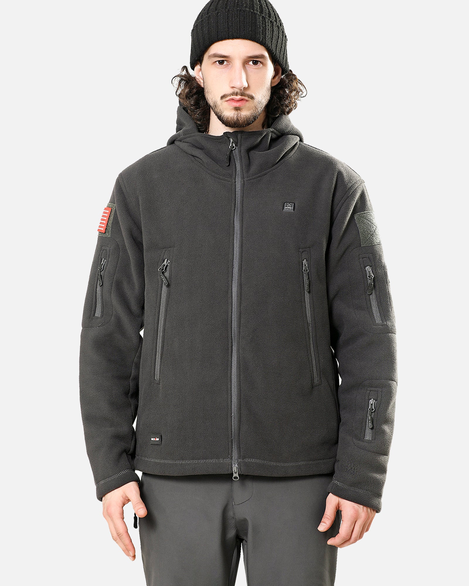 DEWBU® Men's Polar Fleece Heated Jacket With 12V Battery Pack - Grey