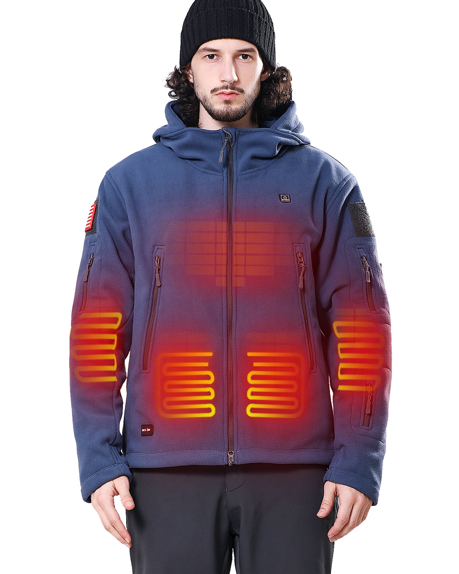 DEWBU® Men's Polar Fleece Heated Jacket With 12V Battery Pack